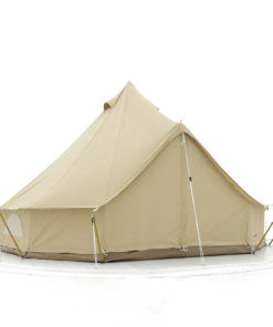 Glämping telk beež, ilma valgel taustal